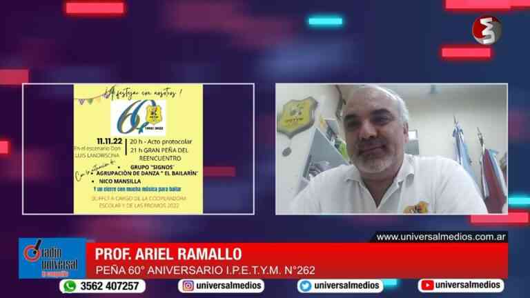 Ariel Ramallo adelantó el programa de los 60 años del Ipetym 262 Dr. Belisario Roldán
