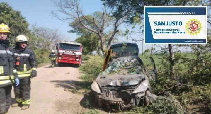 Colonia Vignaud: Conductor de automóvil con lesiones reservadas, luego de dar varios tumbos con su automóvil en zona rural