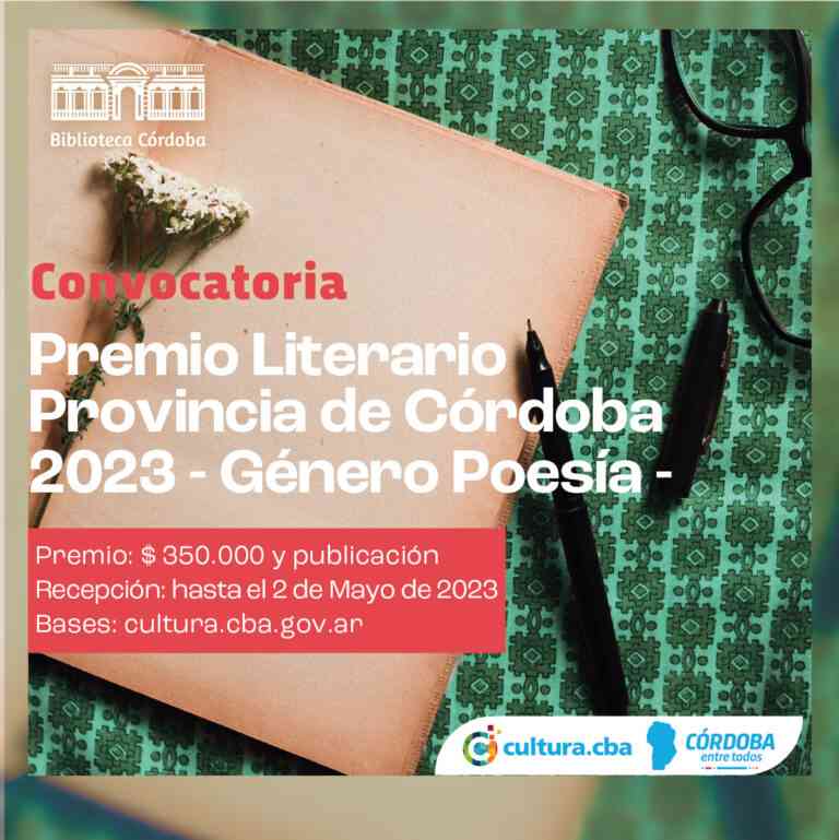 Agencia Córdoba Cultura: Convoca a certamen Literario de alcance Nacional
