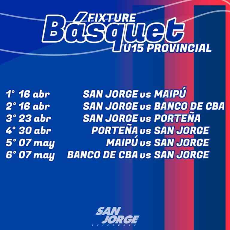 San Jorge comienza su participación en la Liga Provincial U15 Masculino de Basquet
