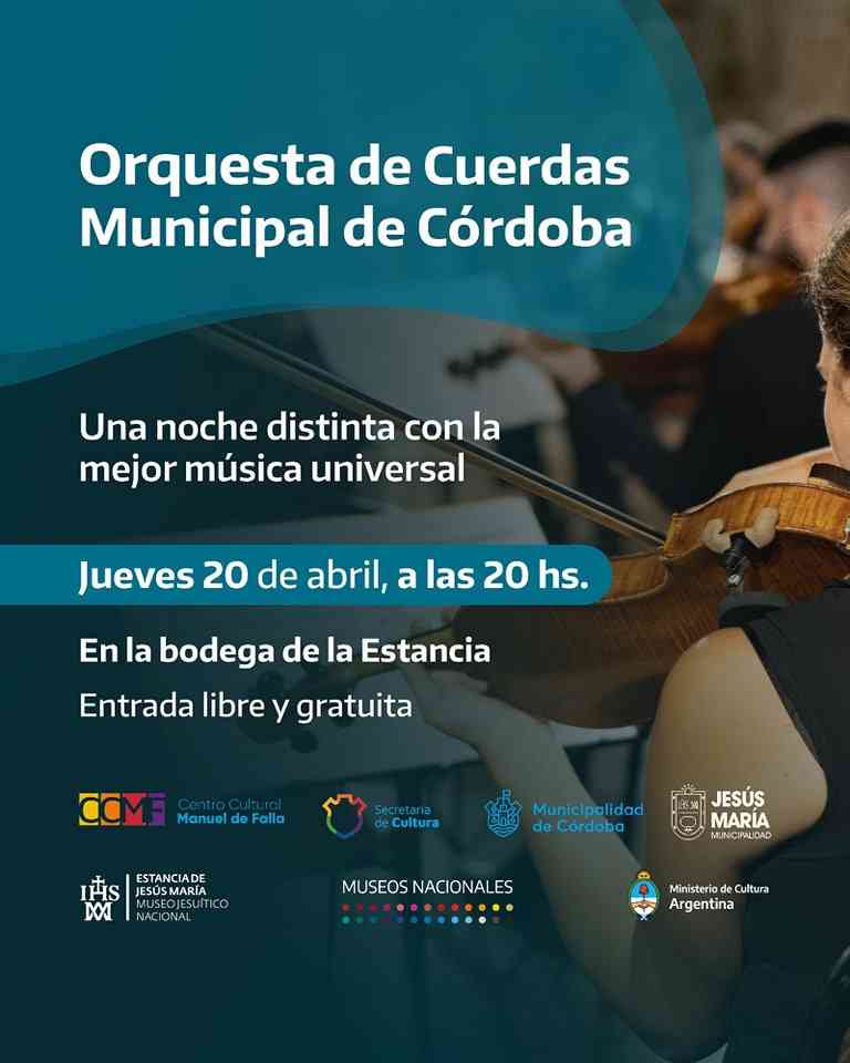 Orquesta de Cuerdas Municipal de Córdoba actúa en la Estancia Jesuítica de Jesús María
