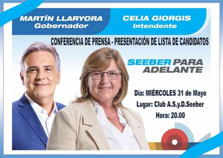 Seeber: Celia Giorgis presenta lista de candidatos de Hacemos Unidos por Córdoba