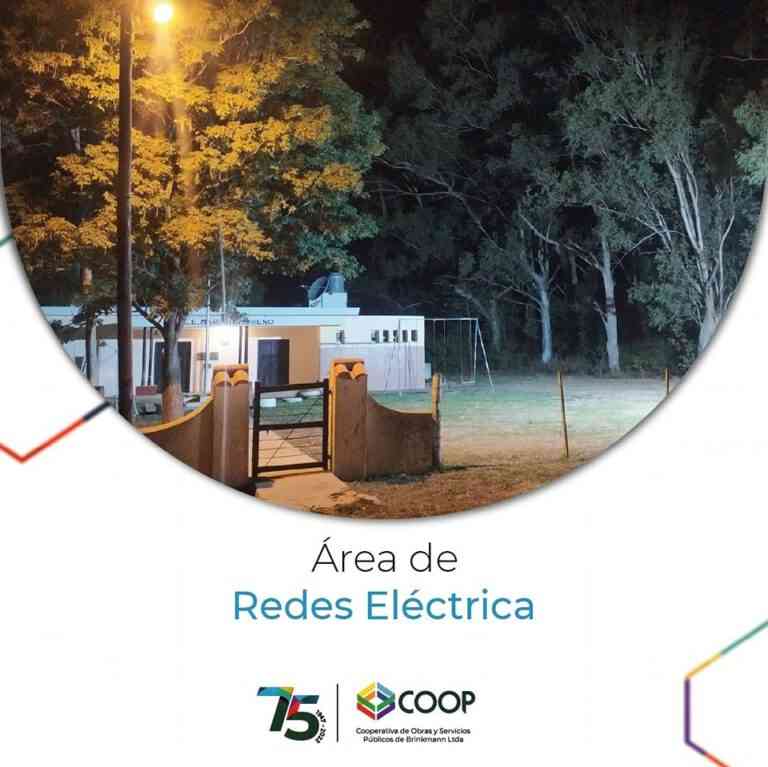 Cooperativa iluminó exterior de Escuela Rural Mariano Moreno de Milessi