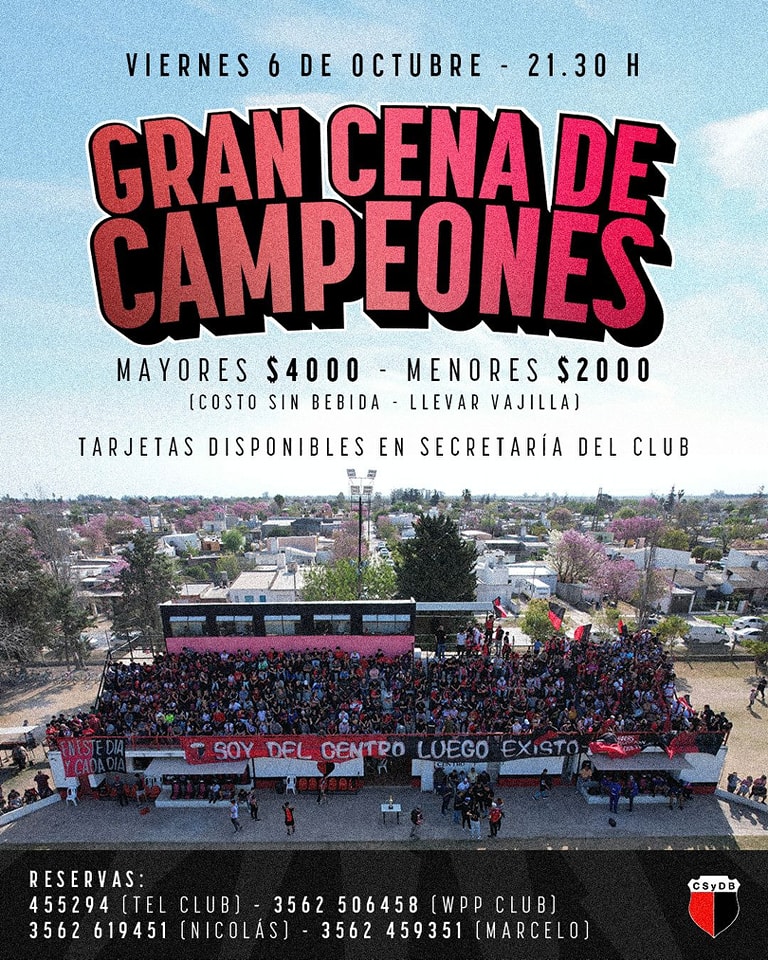 Centro Social: Organizan «Cena de Campeones de Fútbol»