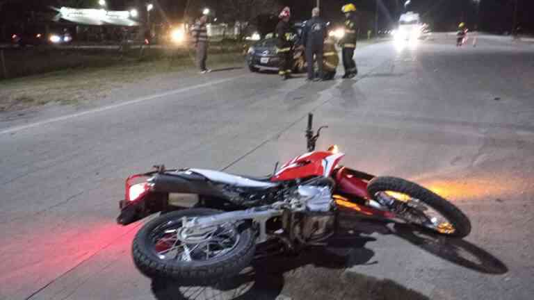 Joven motociclista con lesiones graves en un choque ocurrido entre rutas 1 y 70