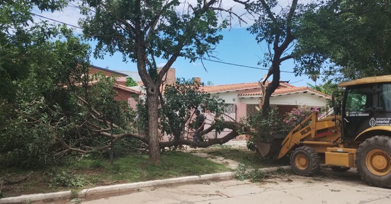 A pesar del feriado, personal municipal realizó tareas en sectores afectados por la tormenta